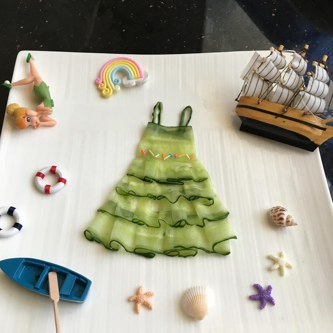 👗创意黄瓜盘饰摆盘拼盘（有小裙子）