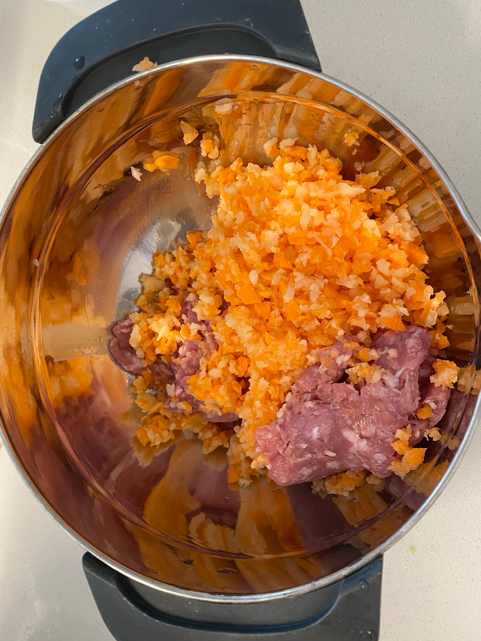 清蒸莲藕萝卜肉丸的做法 步骤4