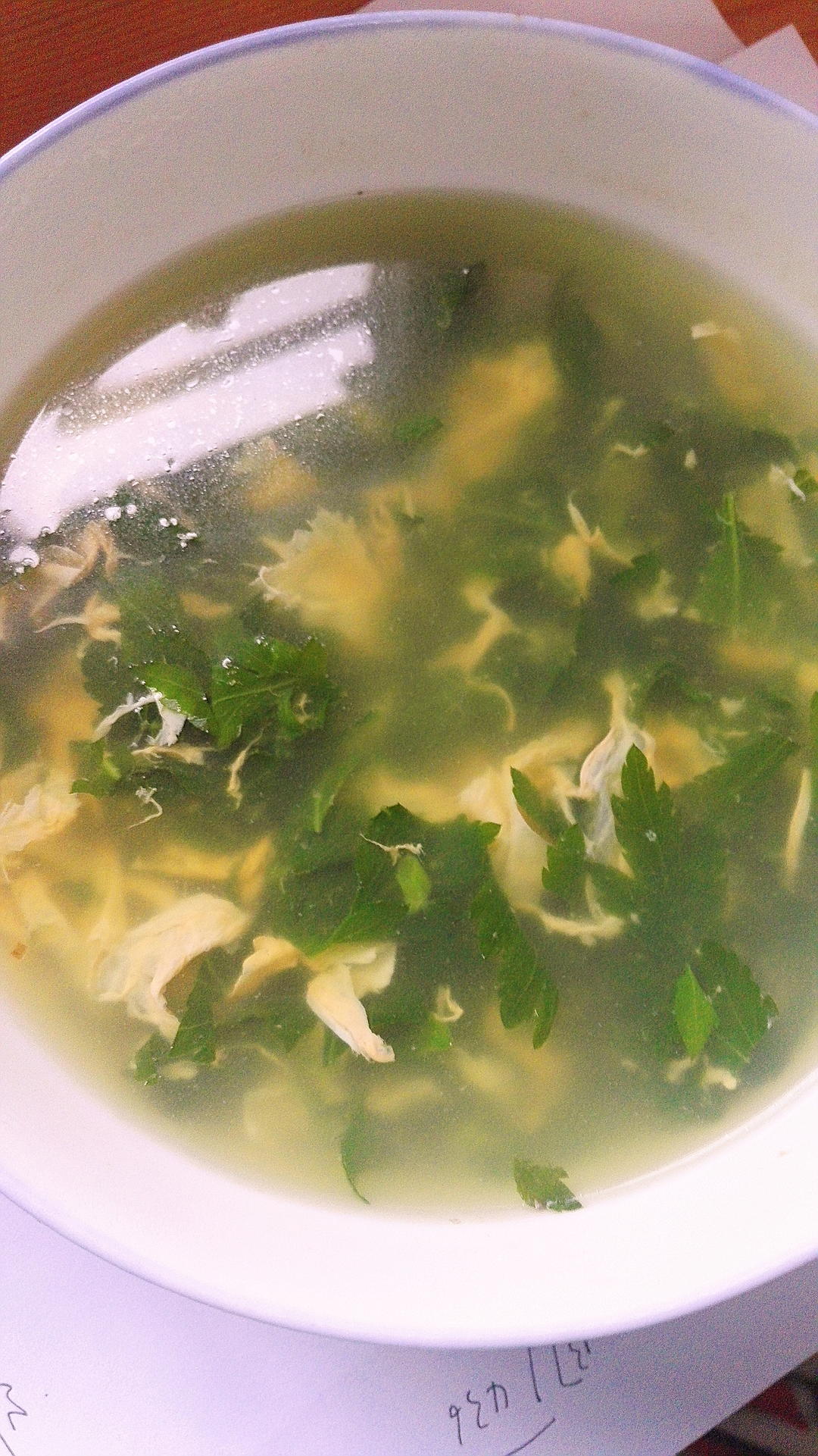 清香菊花脑蛋羹