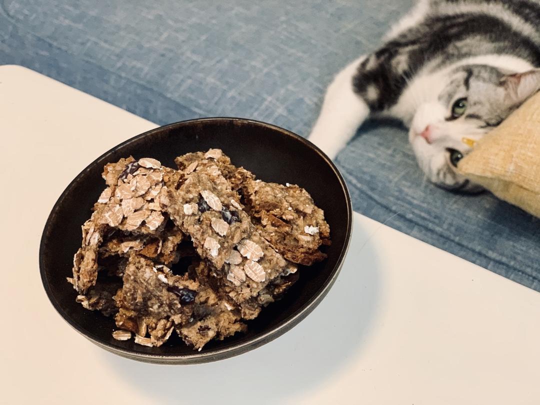 无糖无油香蕉燕麦饼干（可免烤）