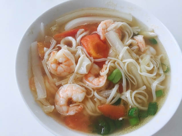 番茄白菜虾面
