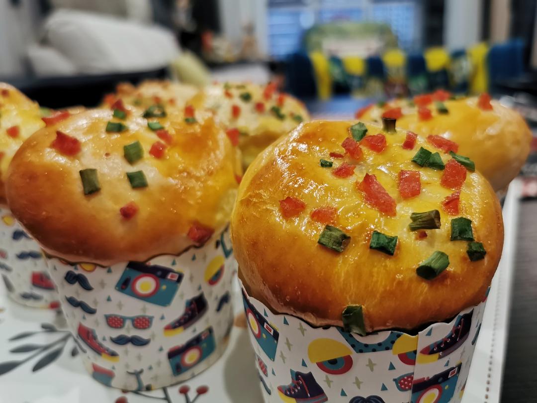 火腿香葱肉松                  沙拉酱面包