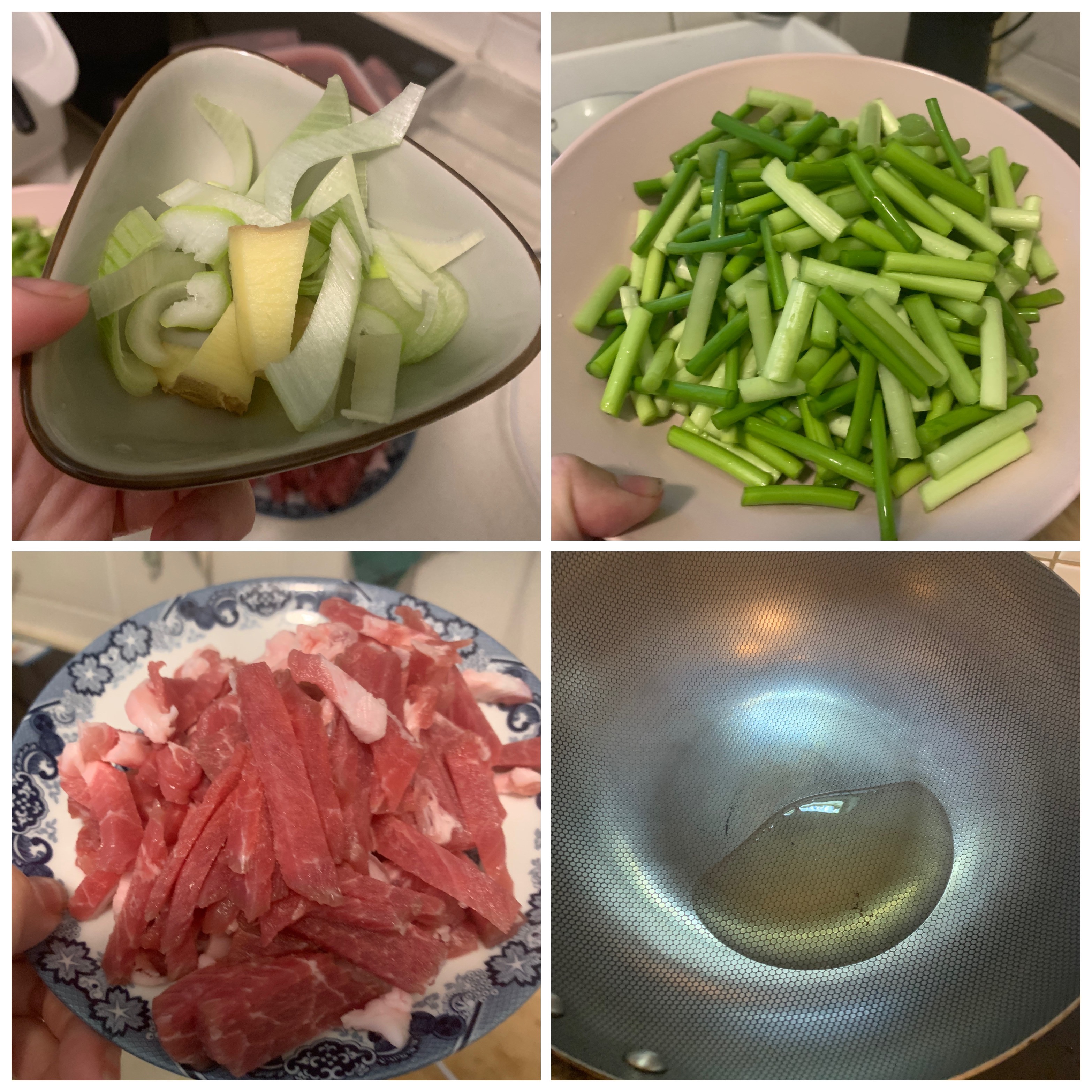 家常菜蒜苗炒肉的做法 步骤1