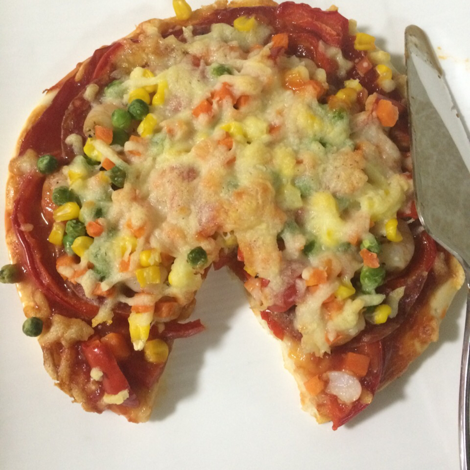 厚底鲜虾培根披萨