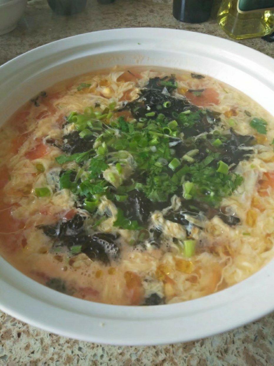 番茄紫菜蛋花汤