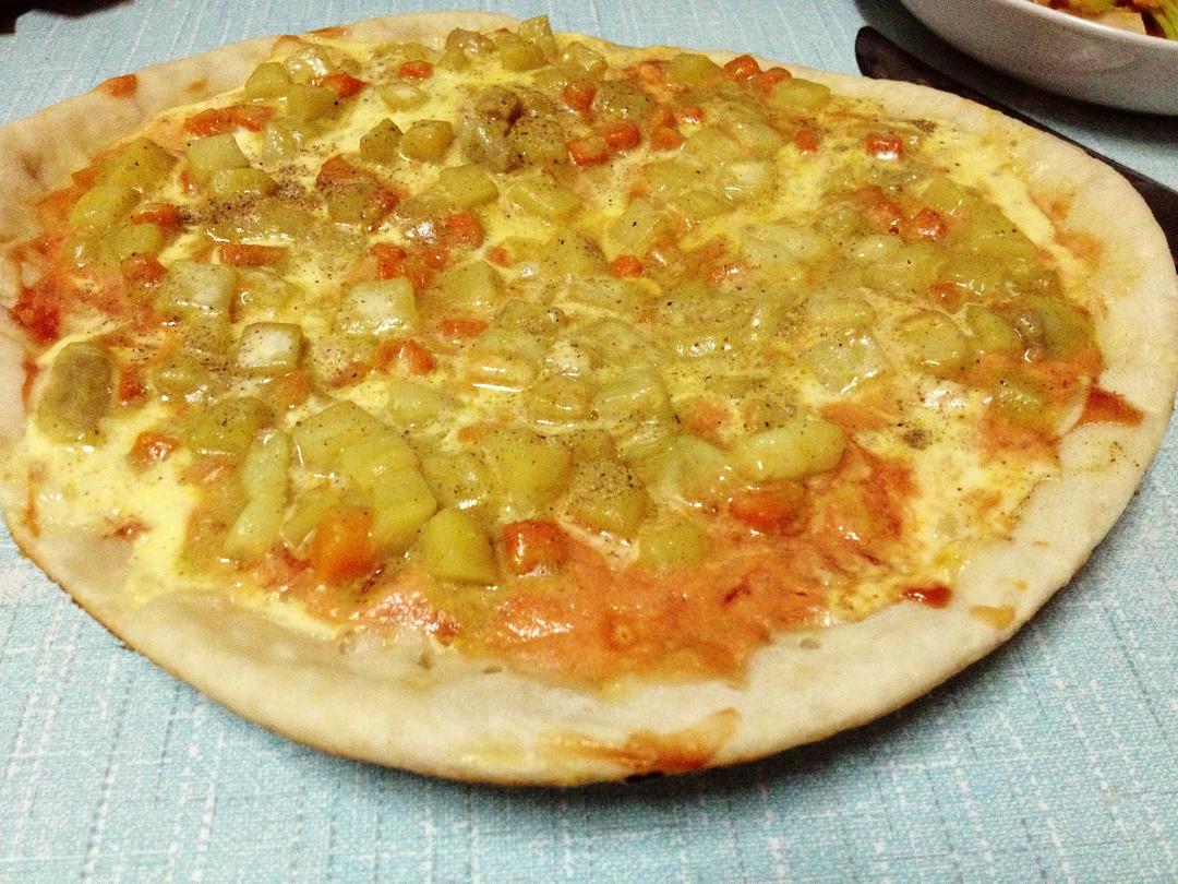 平底锅咖喱披萨