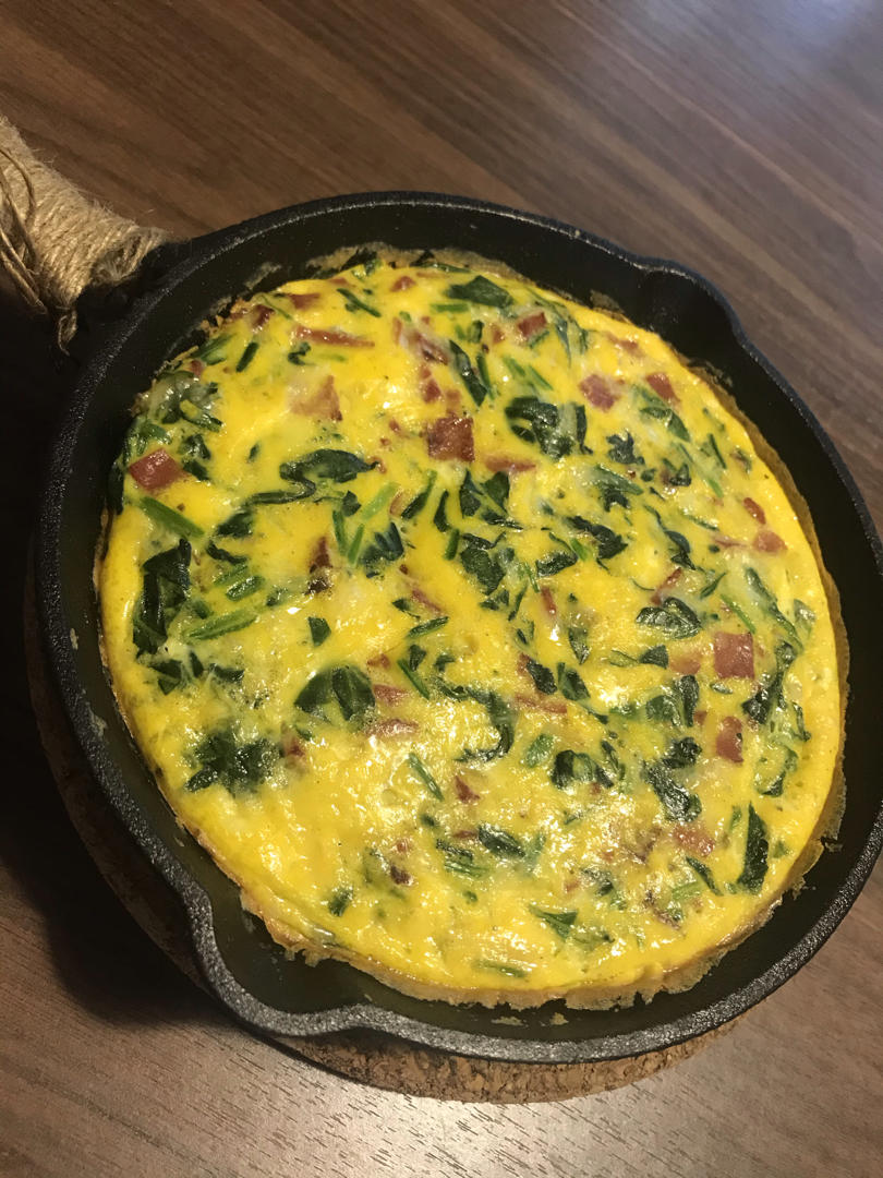 意大利菠菜培根煎蛋饼 Spinach Frittata
