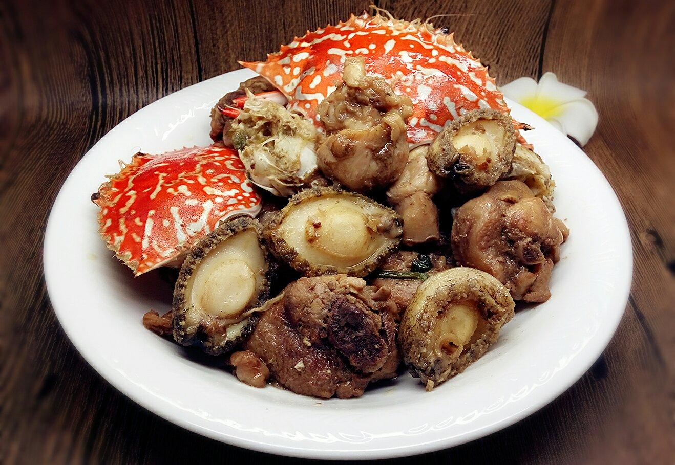 鮑魚鷄煲蟹的做法