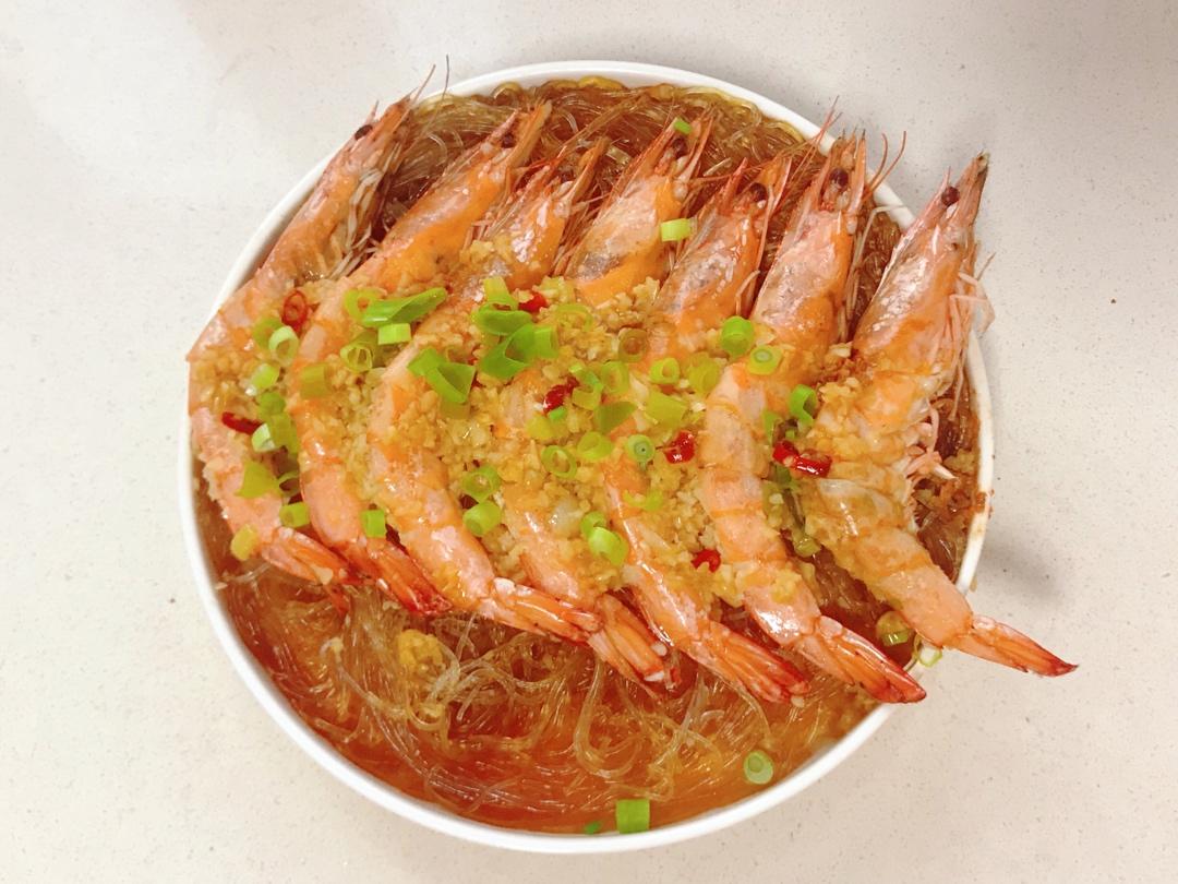 0失败的蒜茸酱粉丝蒸虾🦐🦐🦐（蒜茸酱衍生菜谱）