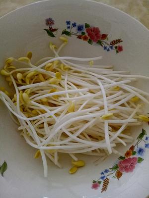 豆芽萝卜干蛋皮汤的做法 步骤2