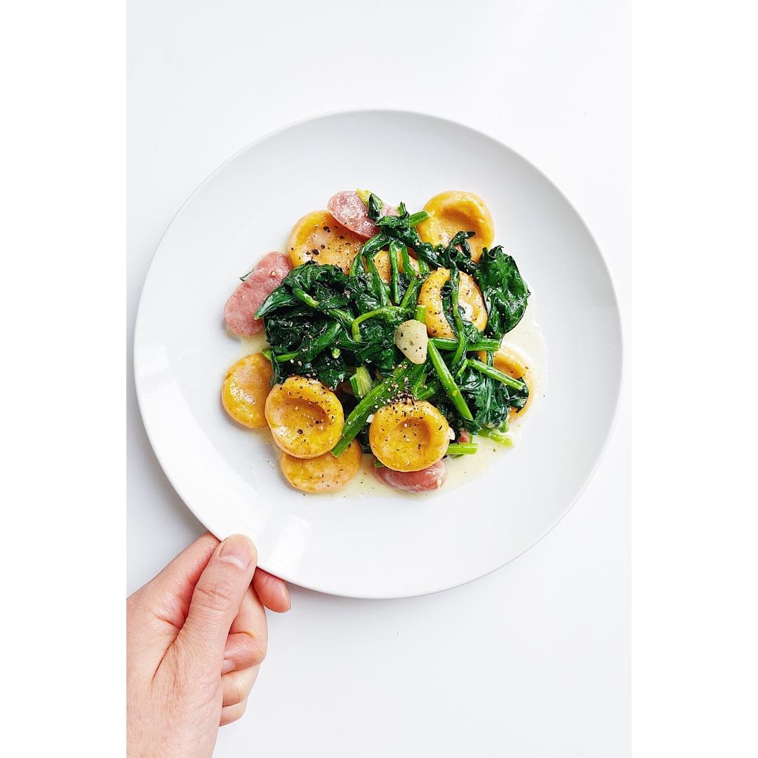 奶汁菠菜红薯gnocchi（低脂版）