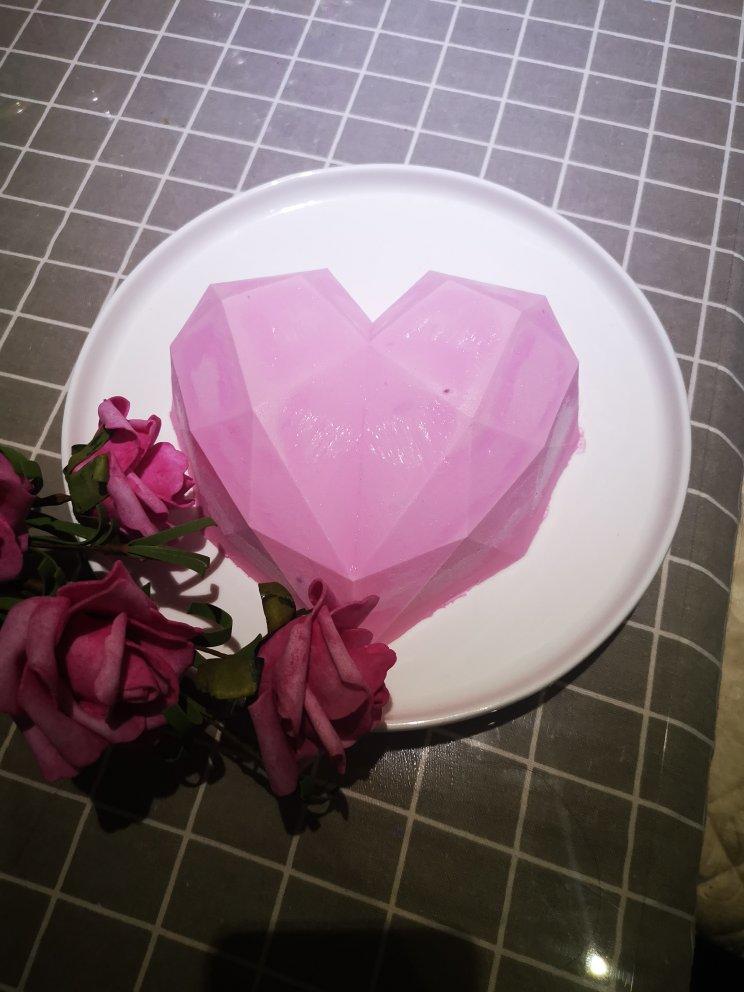 少女❤3D钻石心形覆盆子乳酪慕斯（7寸）