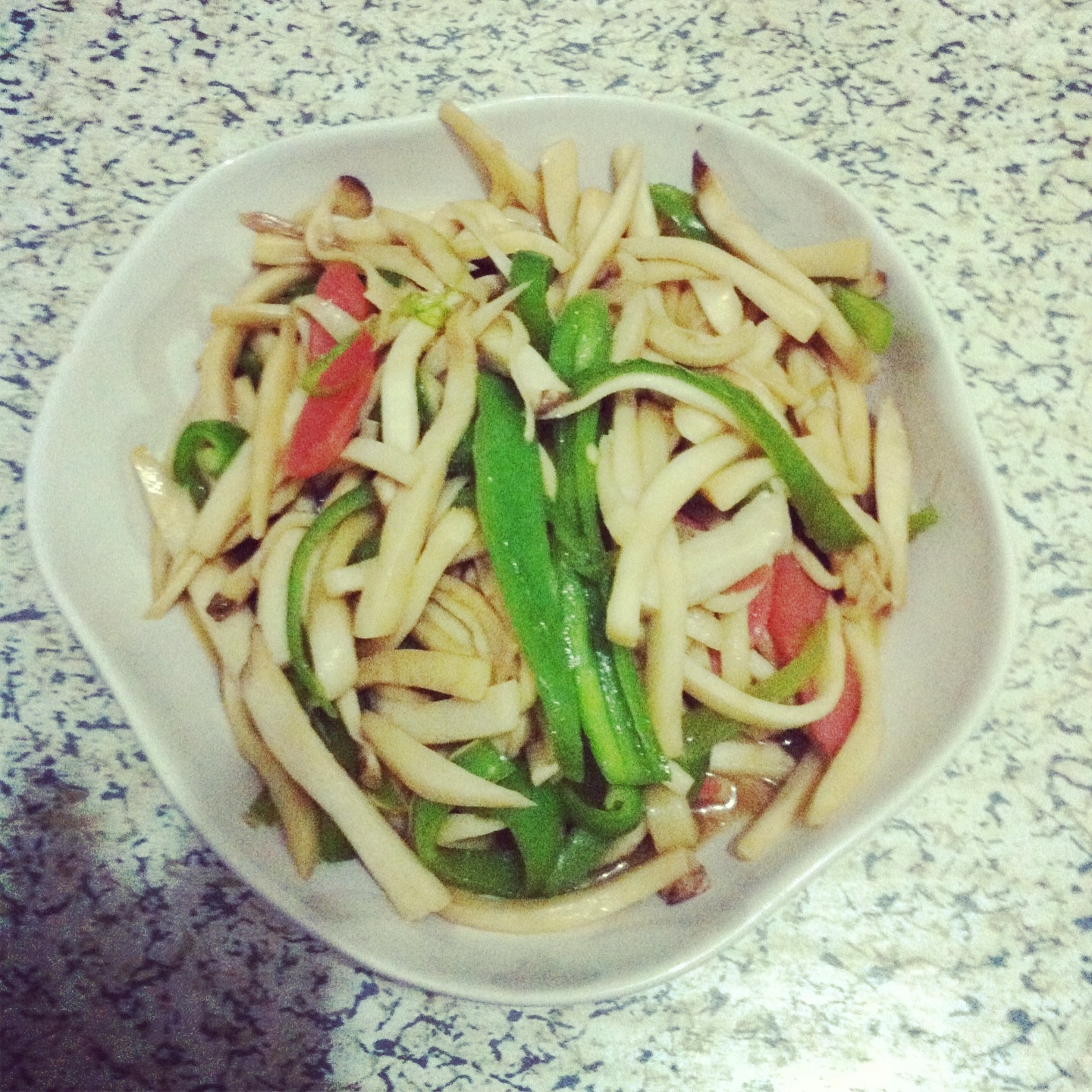 青椒素炒杏鲍菇