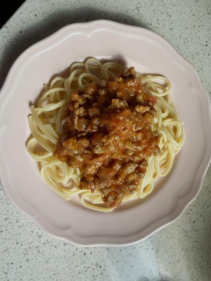 （完胜必胜客的）番茄肉酱意大利面～