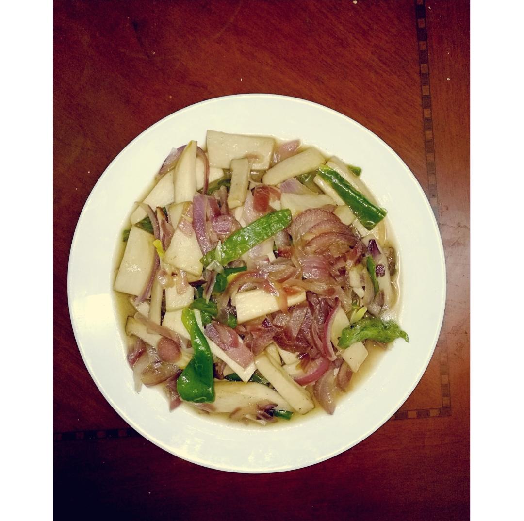 洋葱遇到杏鲍菇