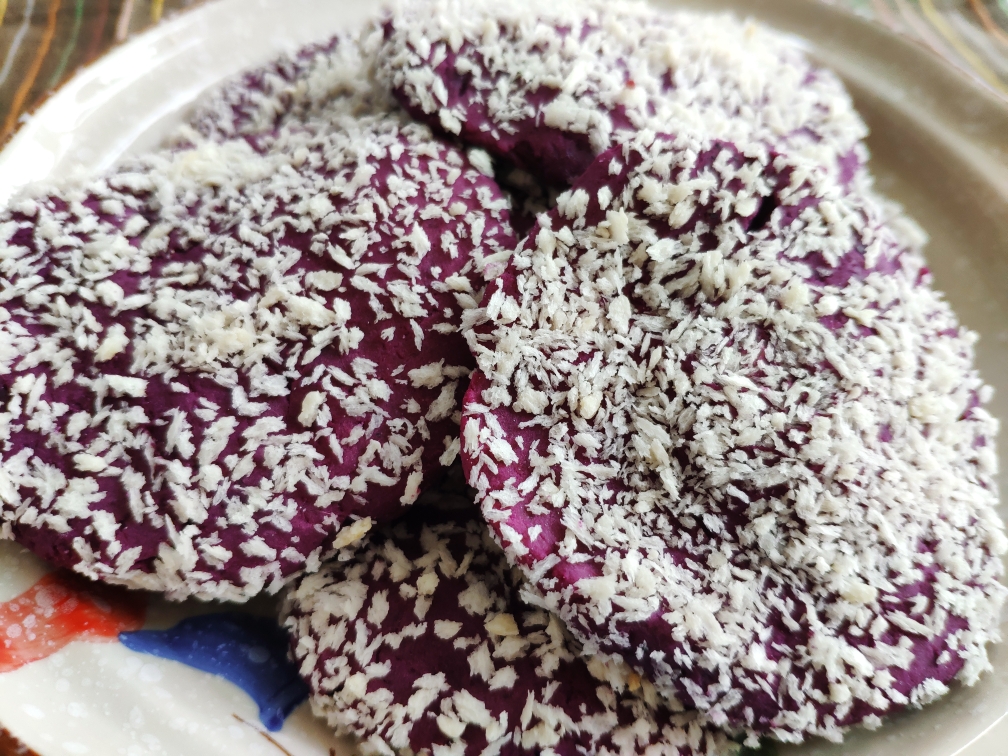 健康无糖的芝士紫薯糯米饼（烤箱版）的做法