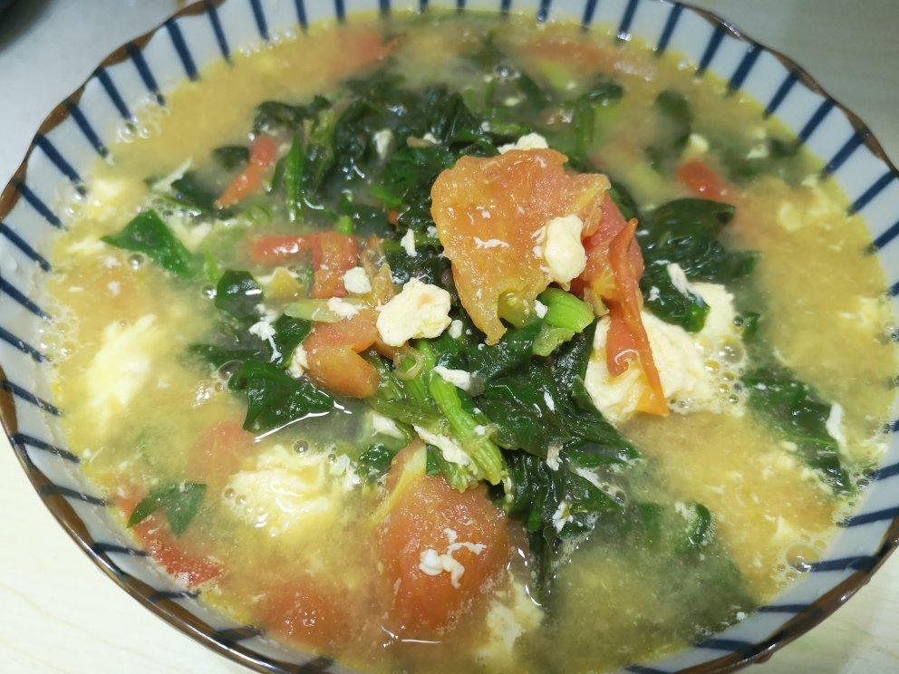 番茄鸡蛋菠菜汤