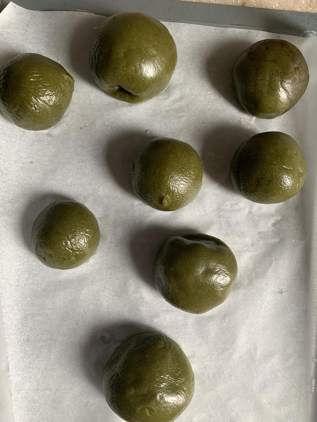 青汁粉版豆沙馅青团