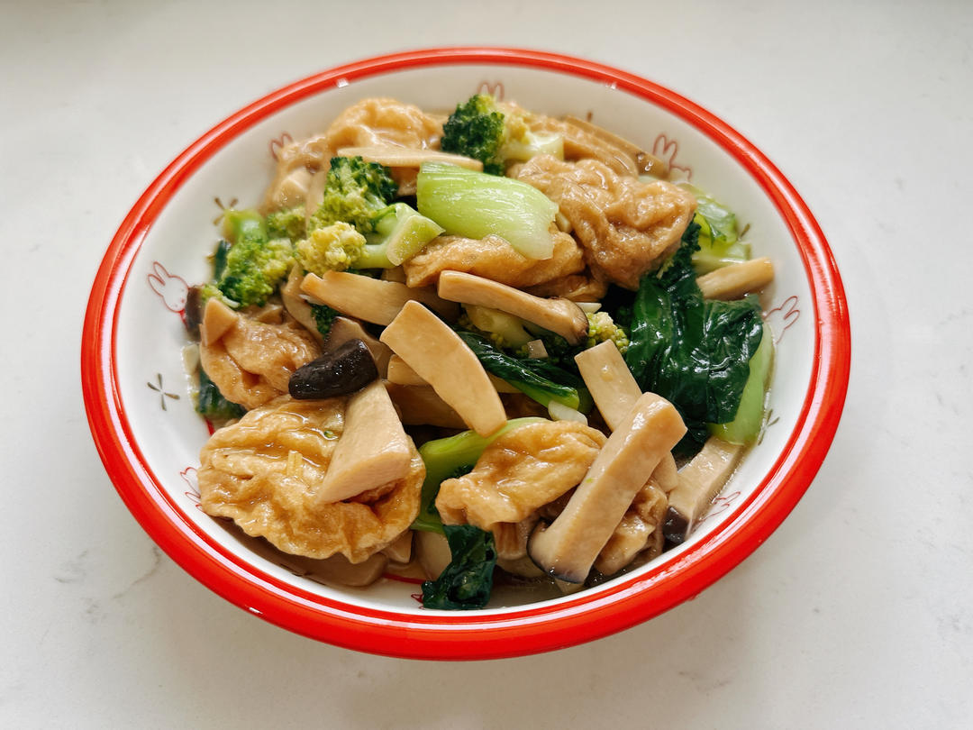 香菇青菜炒面筋