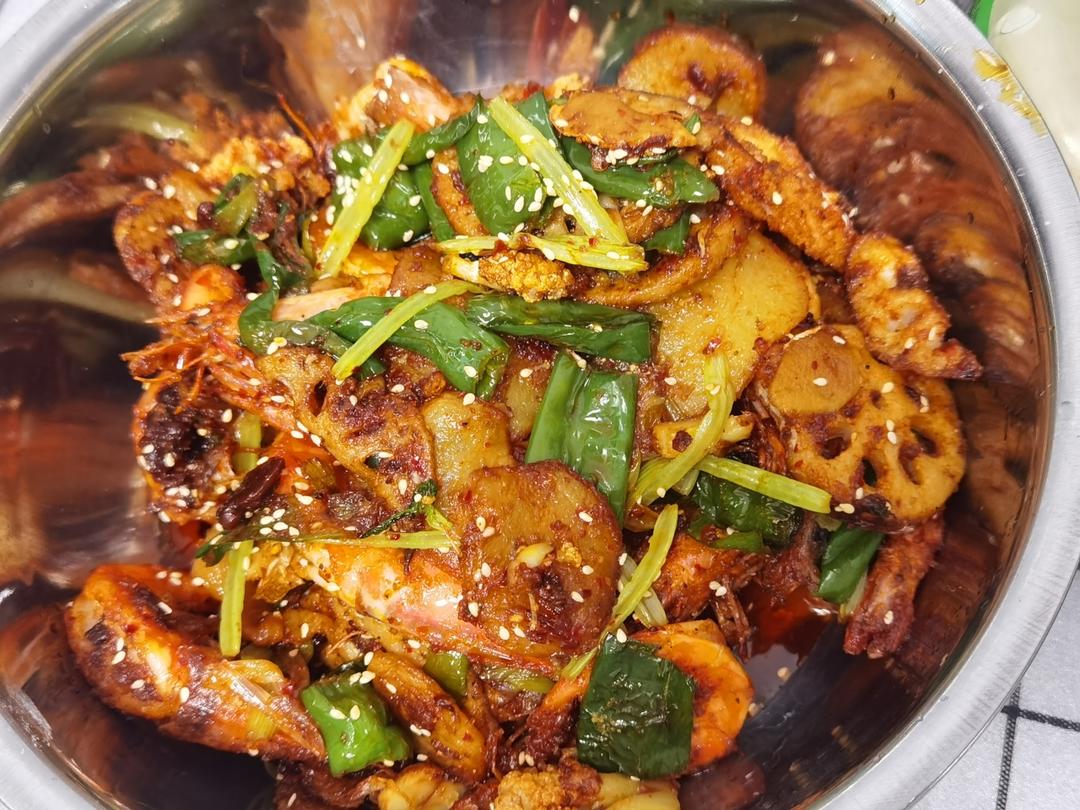 干锅土豆虾