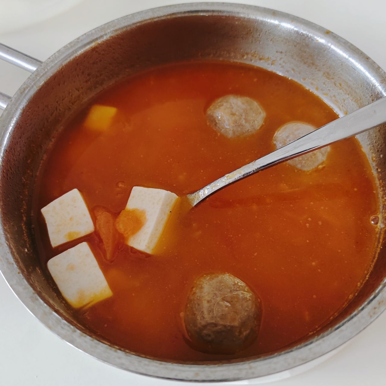 番茄豆腐牛肉丸汤的做法 步骤6