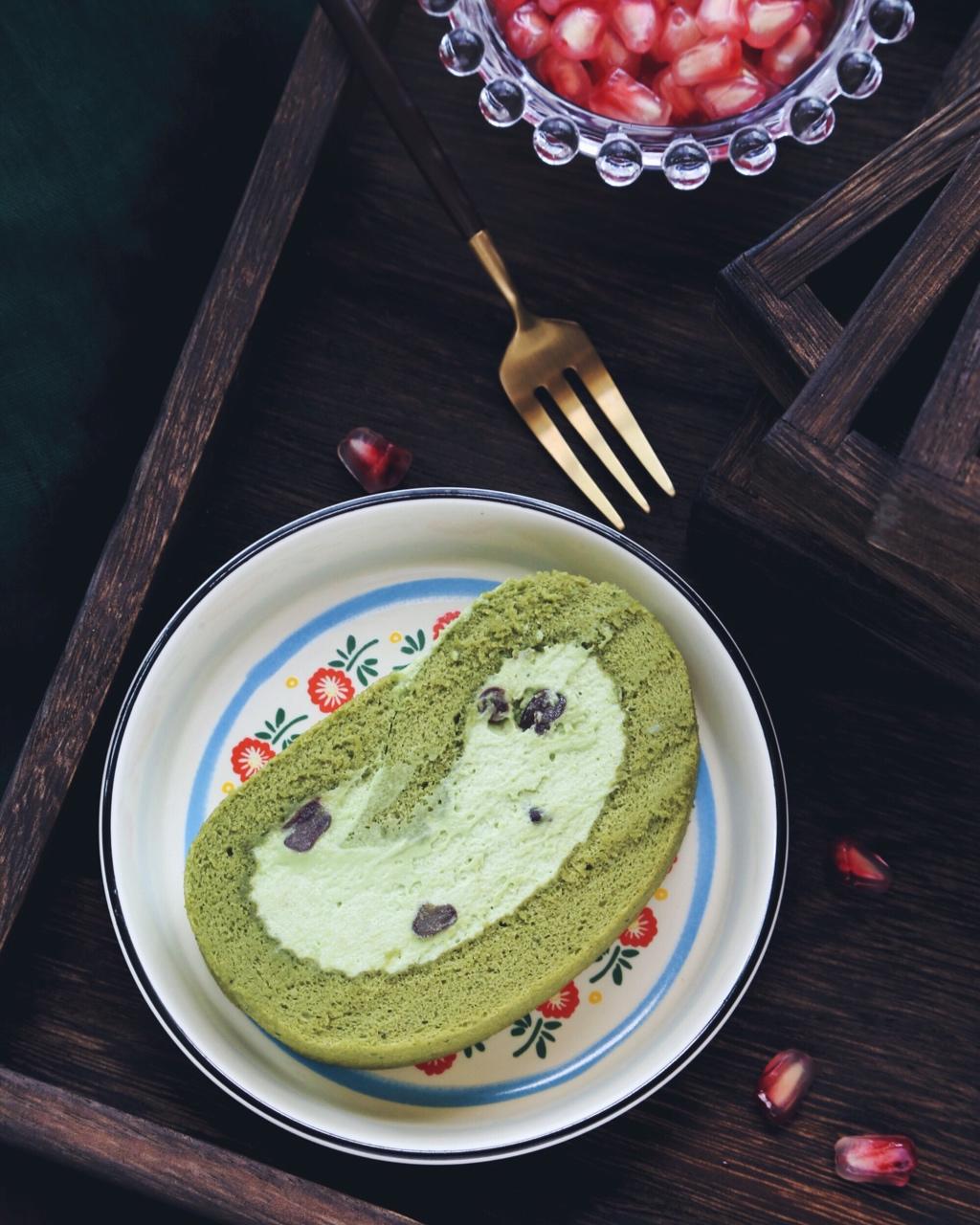 抹茶红豆蛋糕卷（福田淳子版）