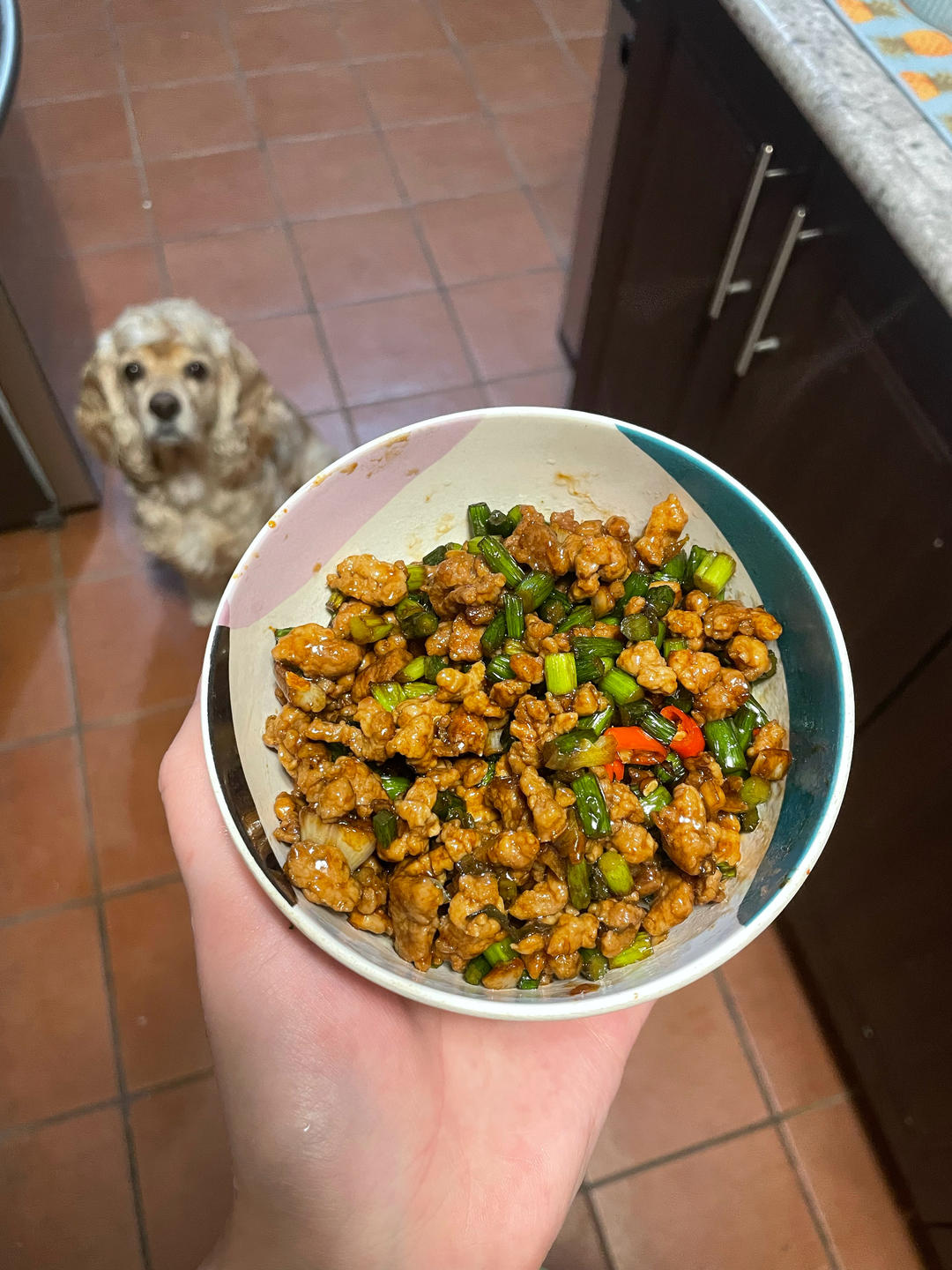 蒜苔炒肉末，三碗米饭都不够吃