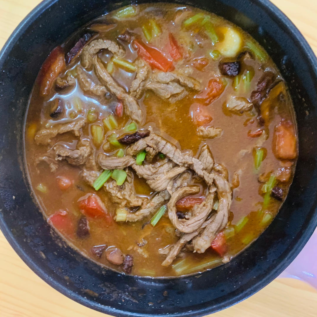 私房面浇头～～西红柿牛肉汆儿