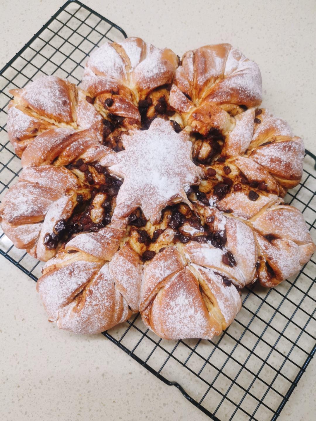 一次发酵就非常好吃的肉桂红糖苹果馅雪花面包