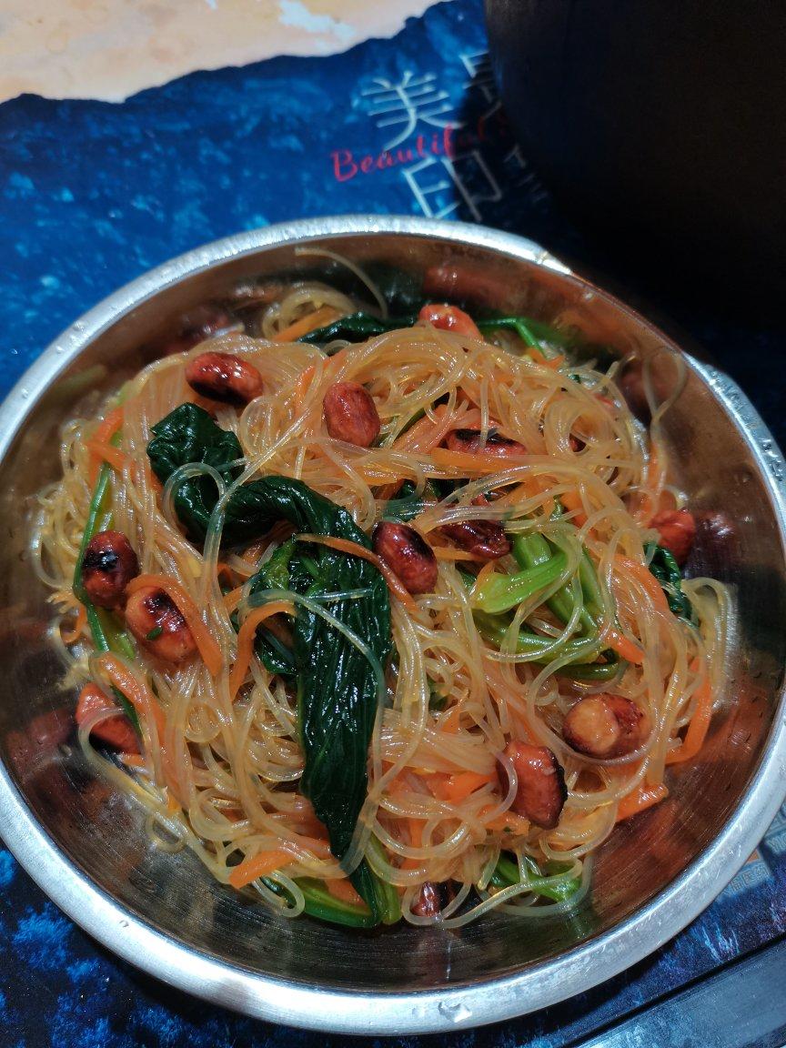 好吃不胖快手凉拌菠菜粉丝