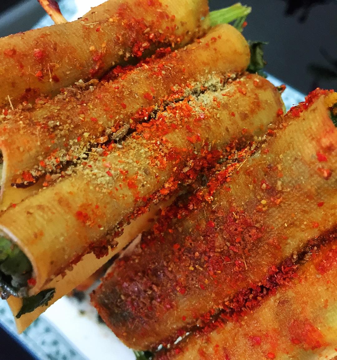 昊天妈咪的小厨房做的豆皮卷-烤箱也能做出烧烤摊的味道