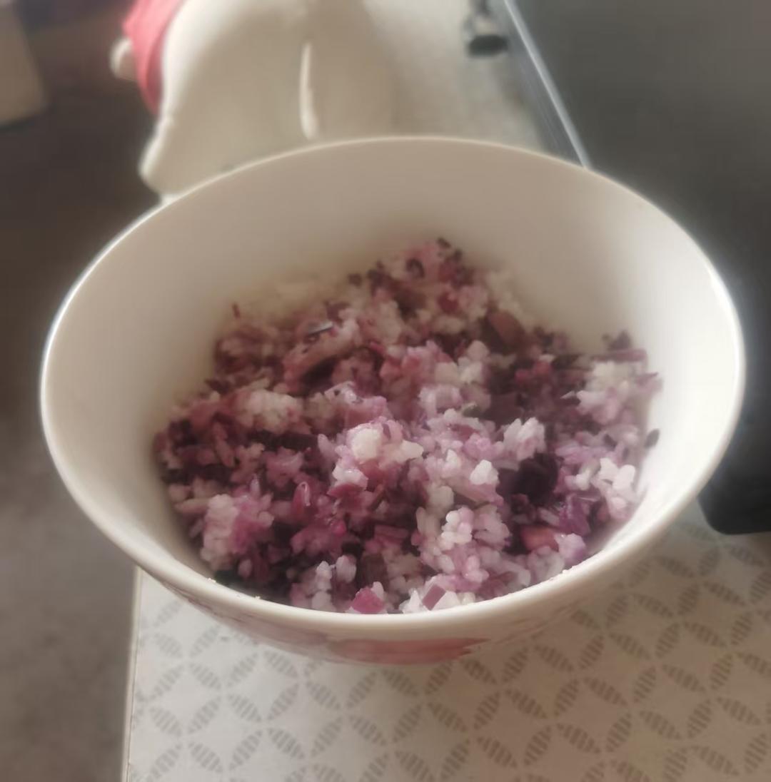 紫甘蓝焖饭【无油素食】