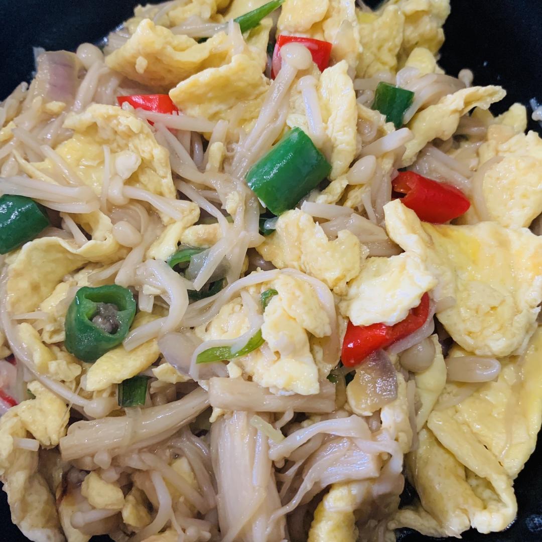 金针菇炒鸡蛋