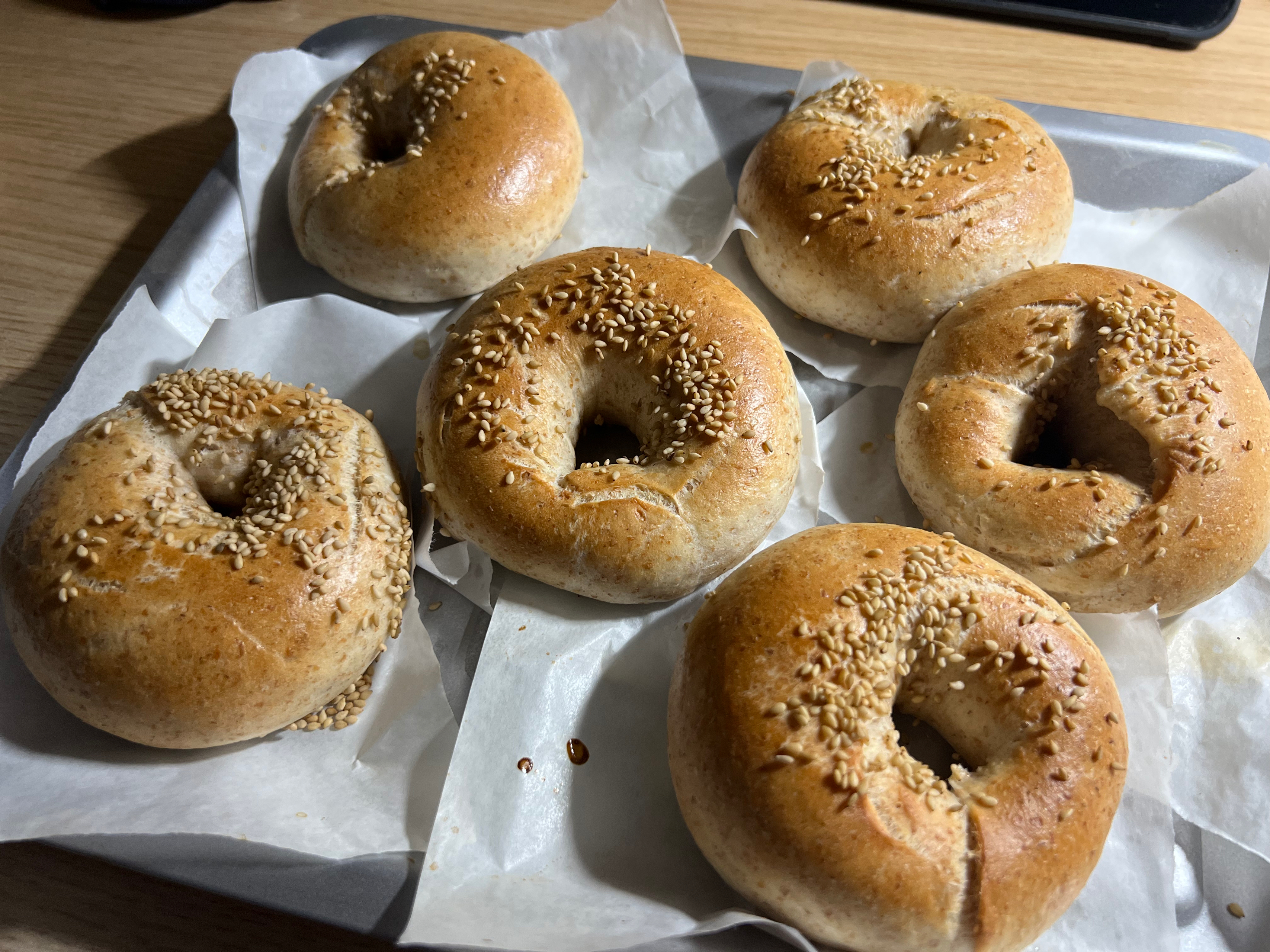 奶盐芝麻贝果🥯超香der～超快手～发酵时间短～超好吃😋