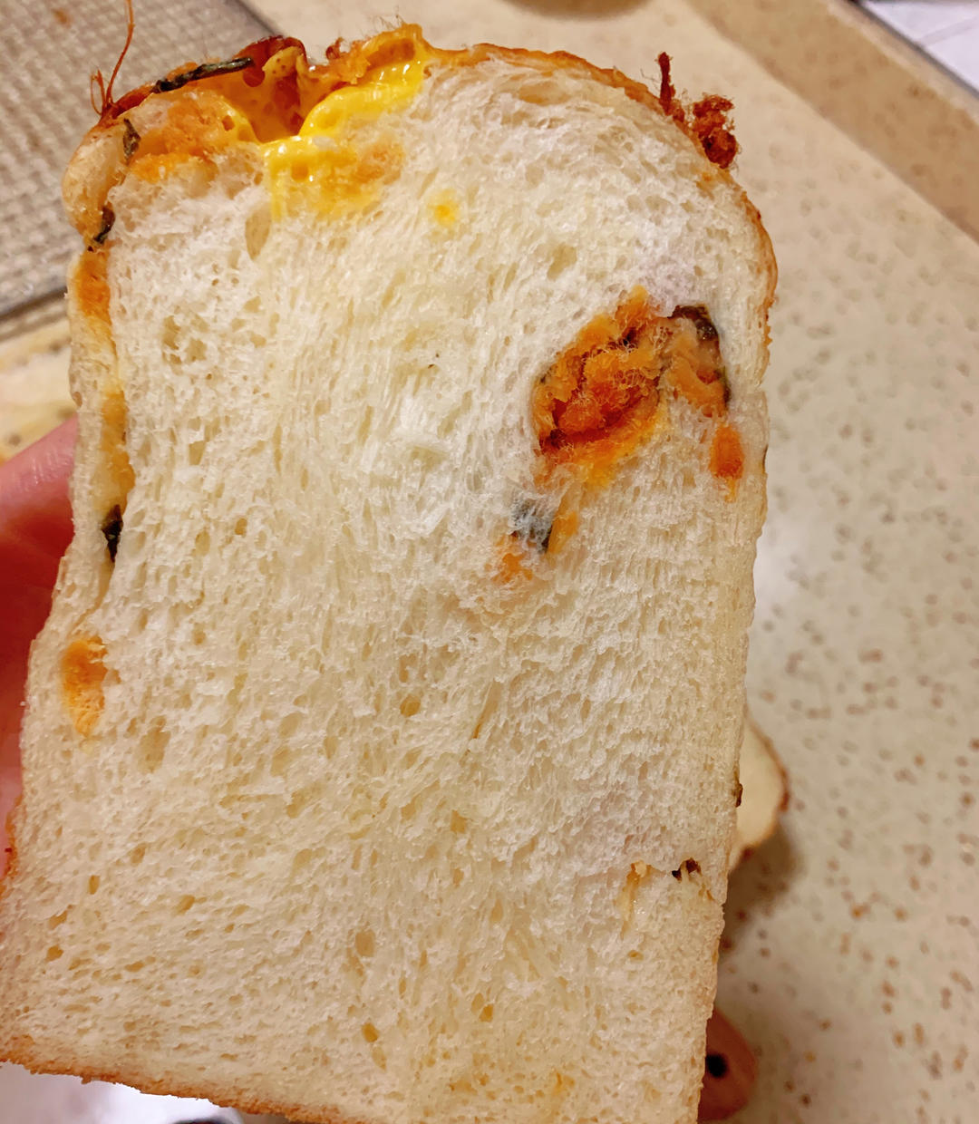 香葱肉松手撕吐司