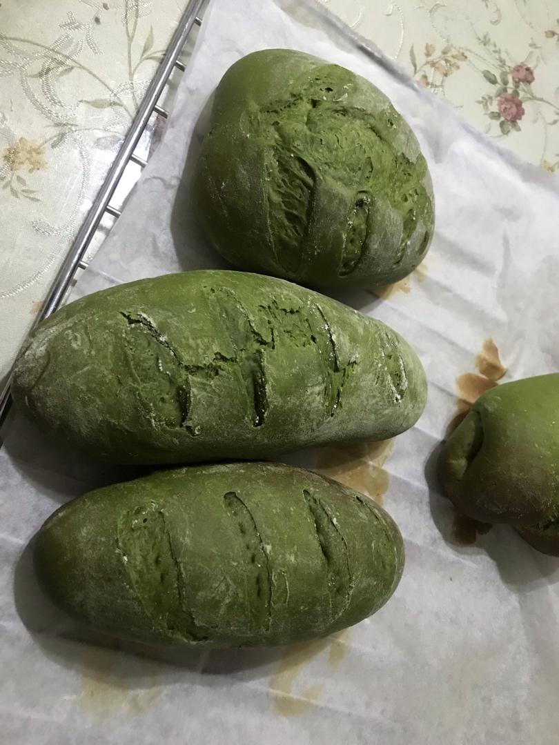 抹茶蜜豆软欧包