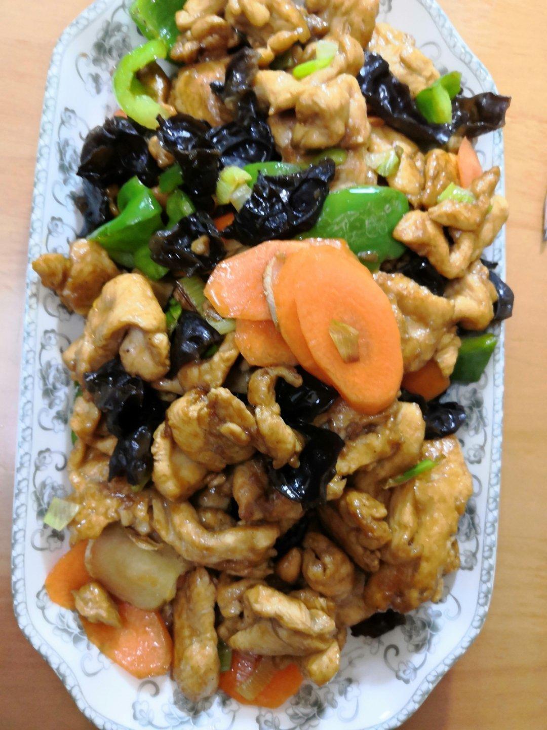 鸡片炒胡萝卜