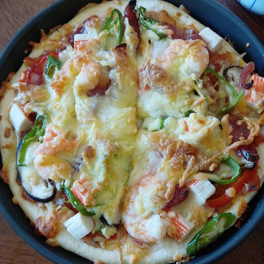 完美海鲜芝士披萨（附披萨酱、饼皮做法）