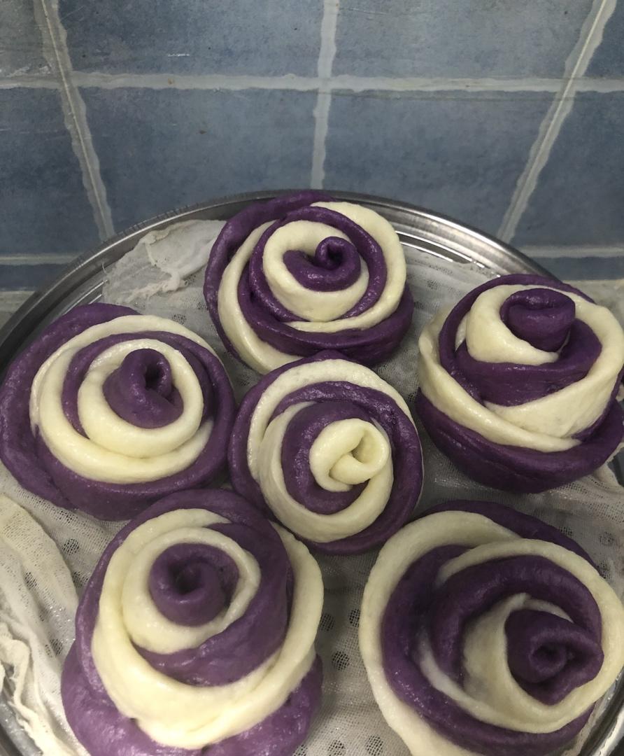 紫薯玫瑰花馒头