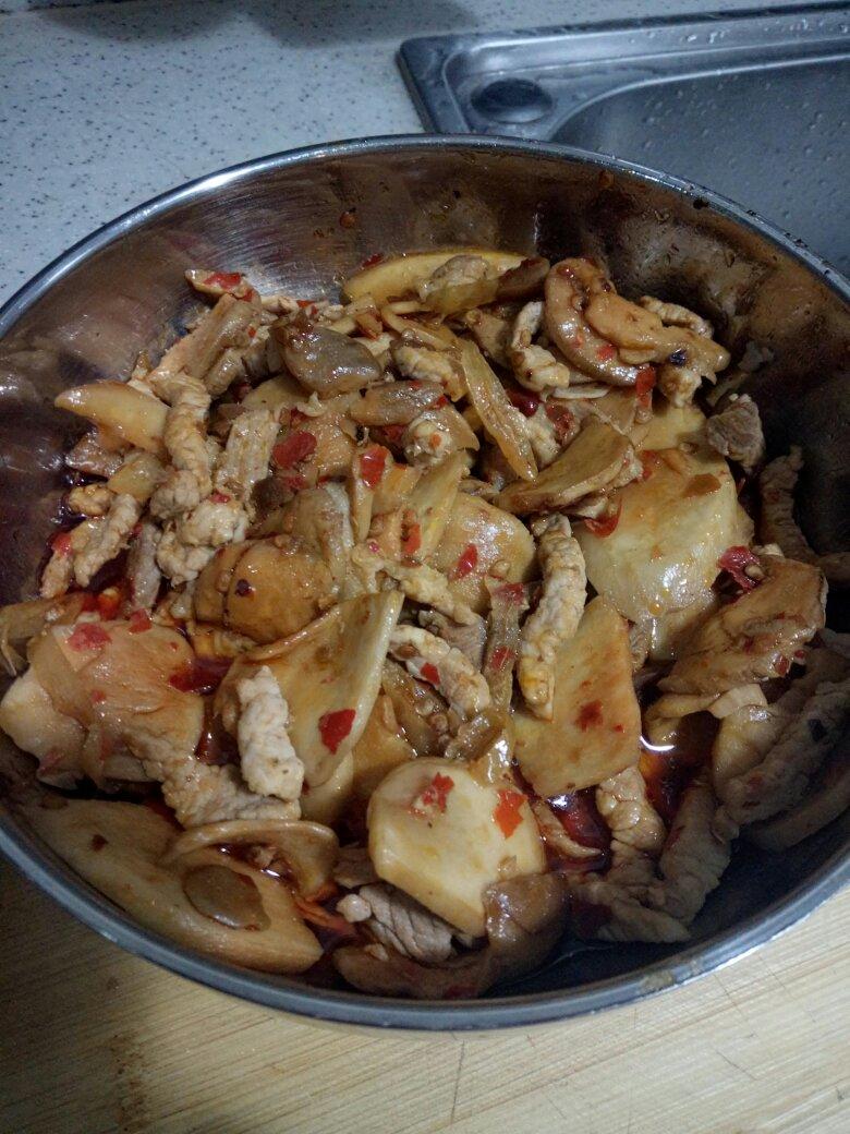 豆瓣鸡腿菇炒肉