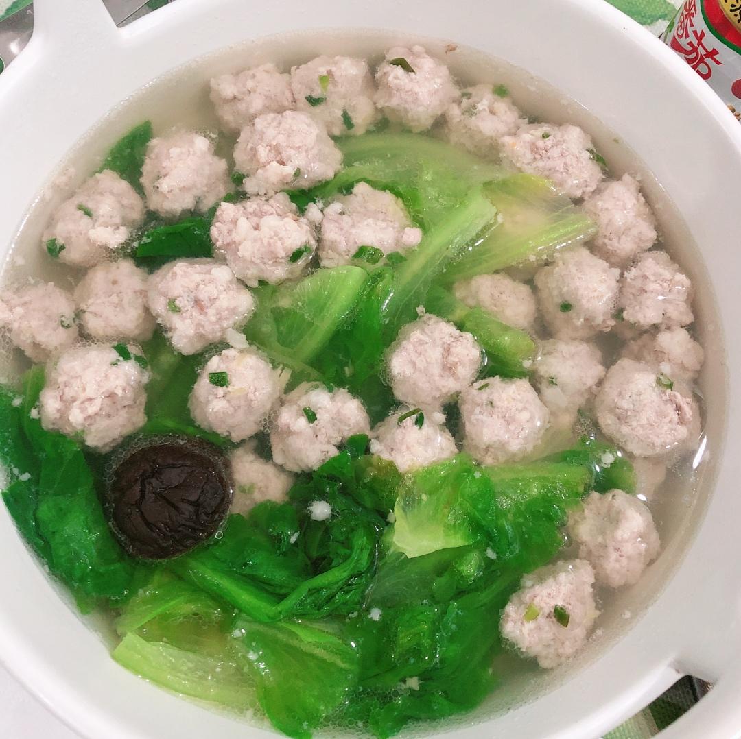 demimyx做的小白菜丸子汤