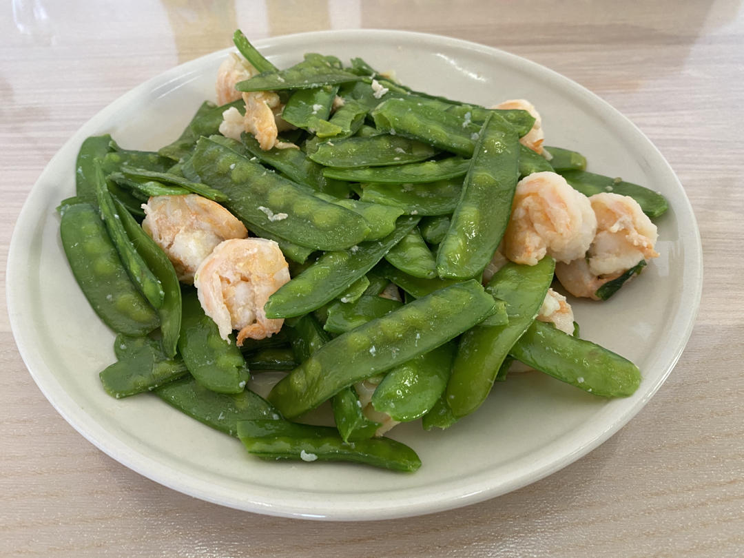 荷兰豆炒虾仁