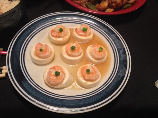 日本豆腐蒸虾仁