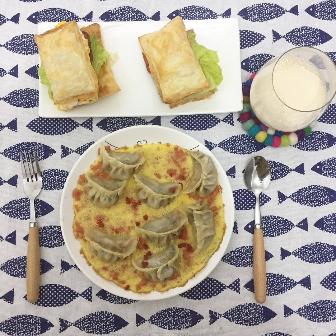 玫瑰花抱蛋煎饺