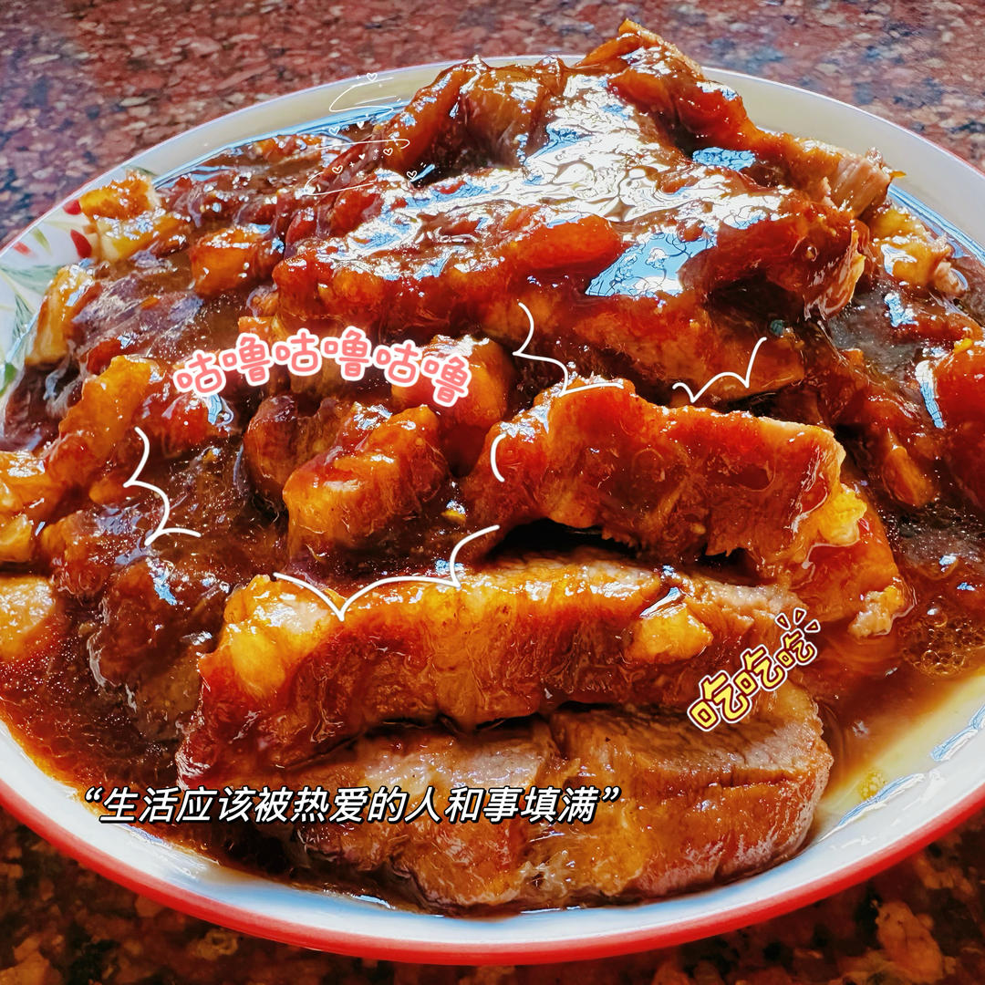 苹果叉烧肉
（酸甜可口，米饭杀手🍚）