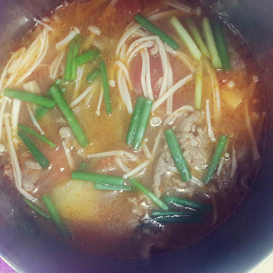 番茄滑牛肉汤