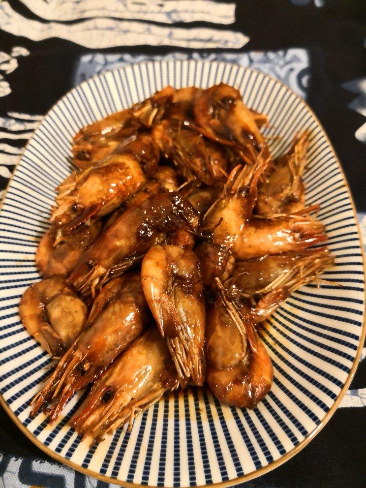 四季薄荷做的油爆豉油沼虾