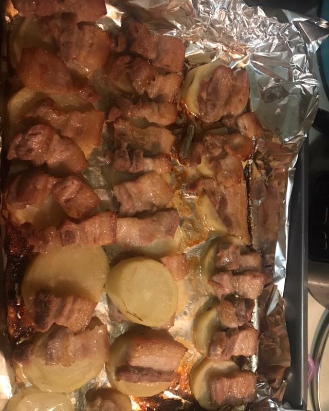 烤箱版土豆烤五花肉