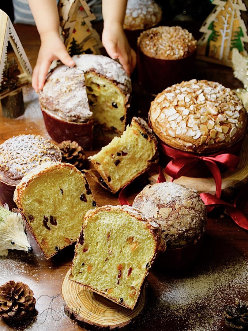 amytu做的【果料满满】意大利圣诞面包潘妮朵尼panettone