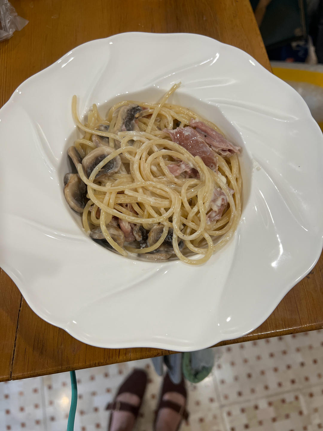 减脂、快手白菜火腿奶油意面(No Cream)
